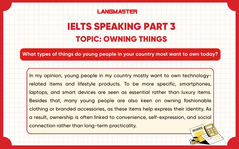 What types of things do young people in your country most want to own today? bài mẫu