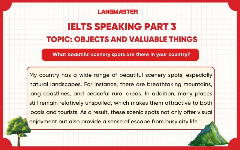 What beautiful scenery spots are there in your country? Bài mẫu