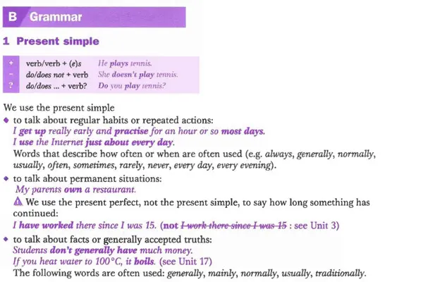 Nội dung Sách Cambridge Grammar For IELTS 