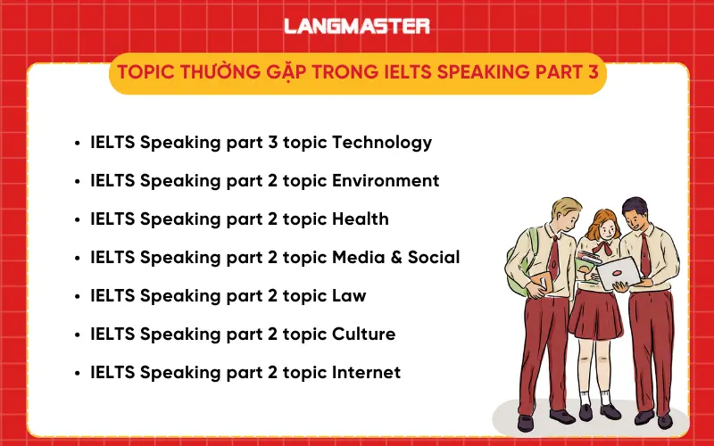 Topic thường gặp trong IELTS Speaking part 3