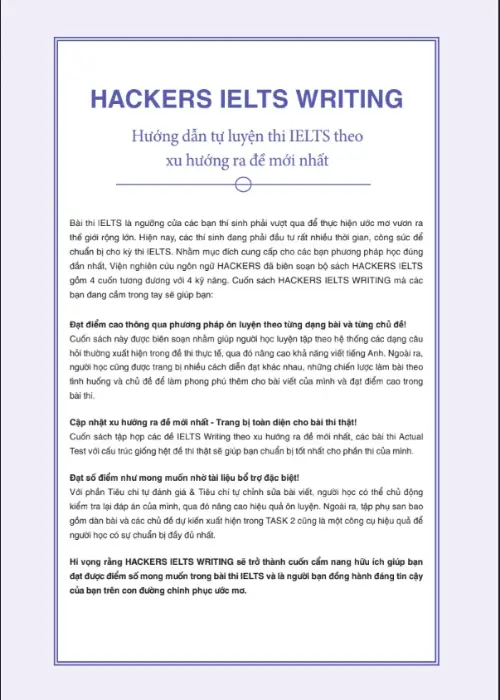 Sách Hackers IELTS Writing