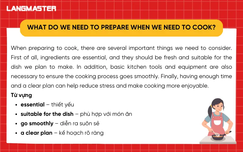 Bài mẫu Describe a person who enjoys cooking for others IELTS Speaking part 3