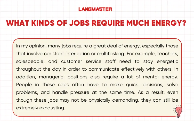 Bài mẫu IELTS Speaking part 3 Energy