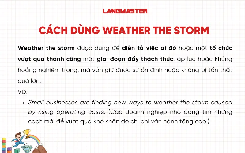 Cách dùng weather the storm trong tiếng Anh