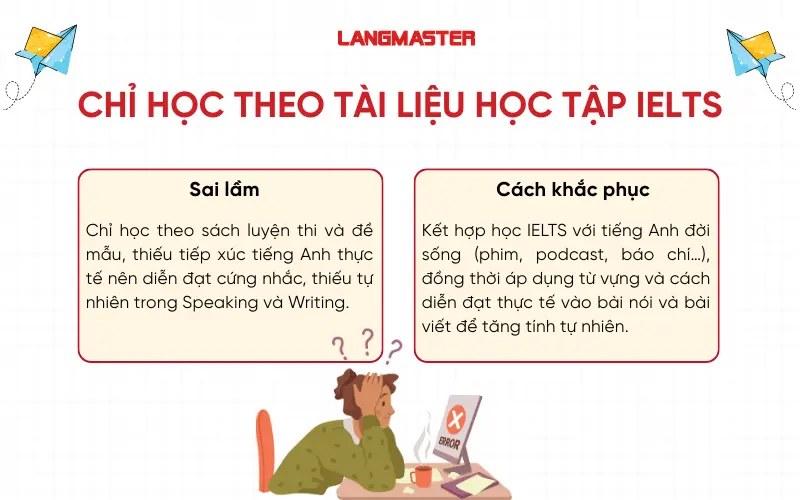 lỗi sai Chỉ học theo tài liệu học tập và cách sửa