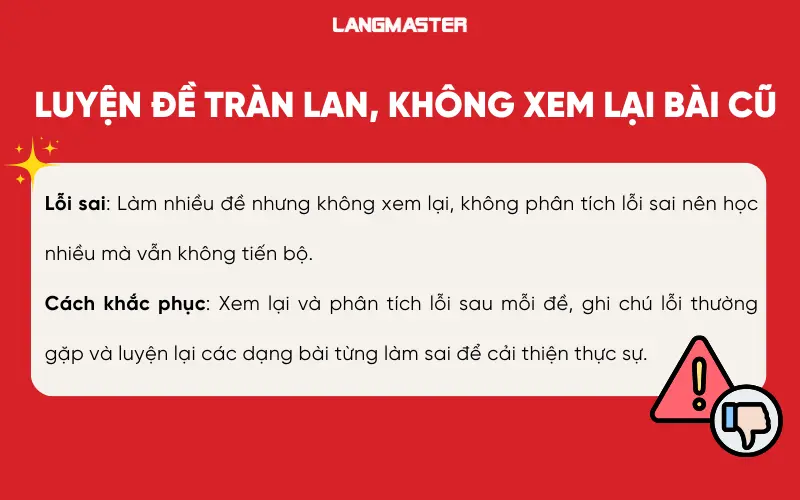 lỗi sai Luyện đề tràn lan, không xem lại bài cũ và cách sửa