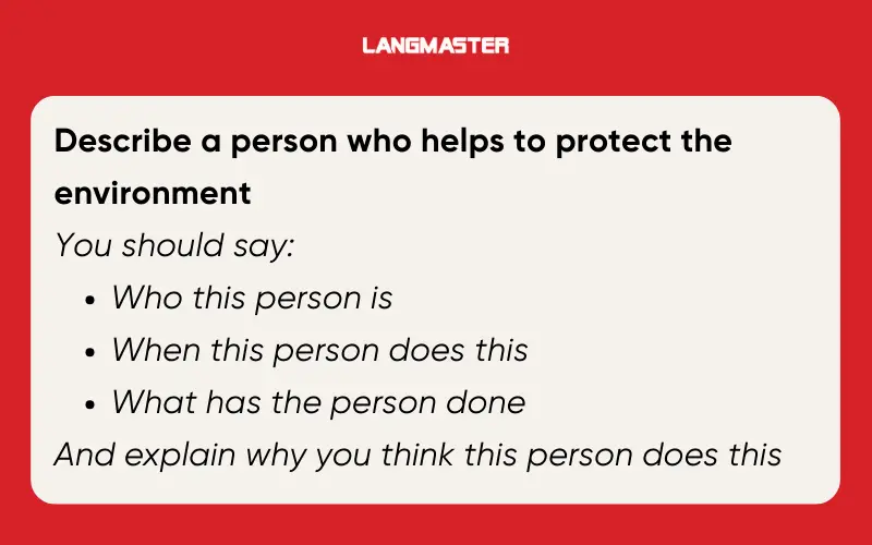 Describe a person who helps to protect the environment