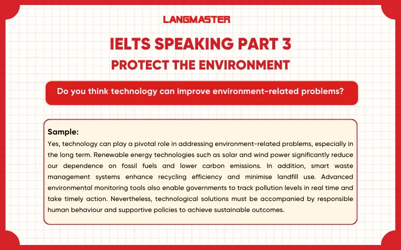 IELTS Speaking Part 3 Do you think technology can improve environment-related problems?