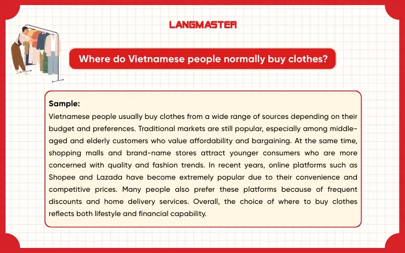 IELTS Speaking Part 3 Where do Vietnamese people normally buy clothes?