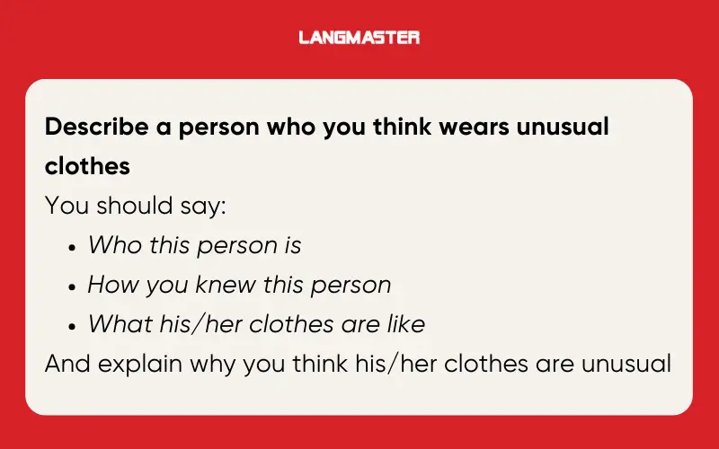 Describe a person who you think wears unusual clothes