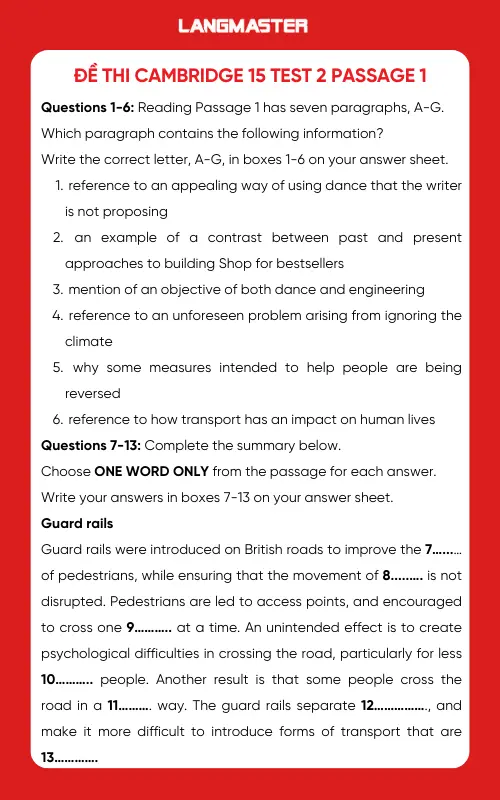 Đề thi Cambridge 15 Test 2 Passage 1