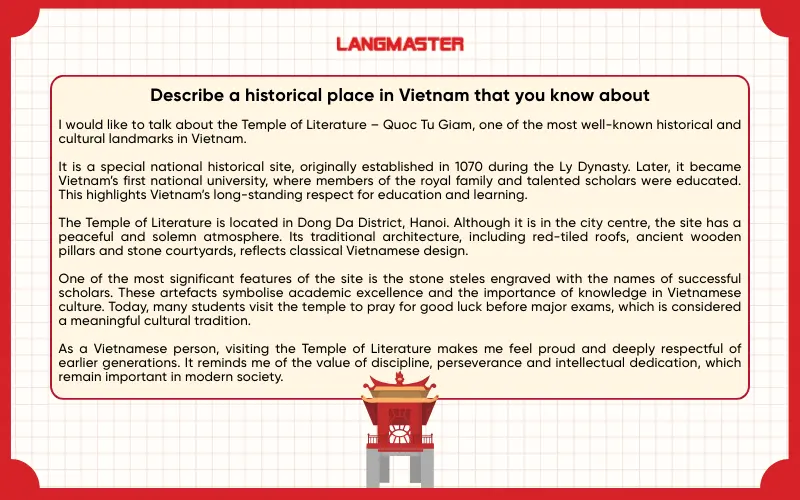 Bài mẫu Describe a historical place in Vietnam that you know about
