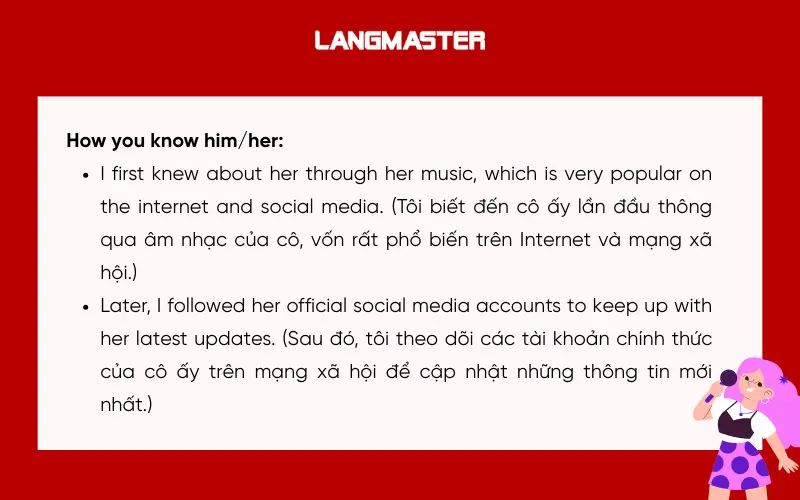 Dàn ý Describe a person you follow on social media IELTS Speaking Part 2