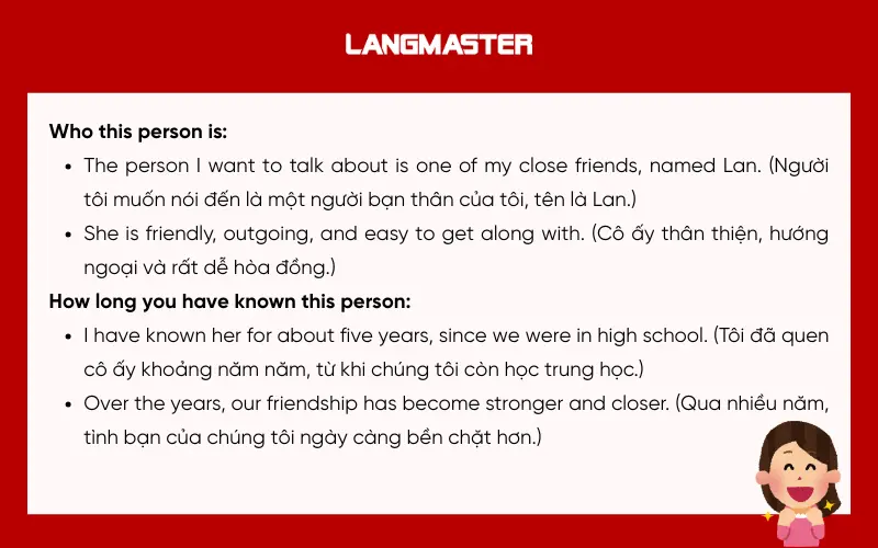 Dàn ý bài describe a person that you are happy to know