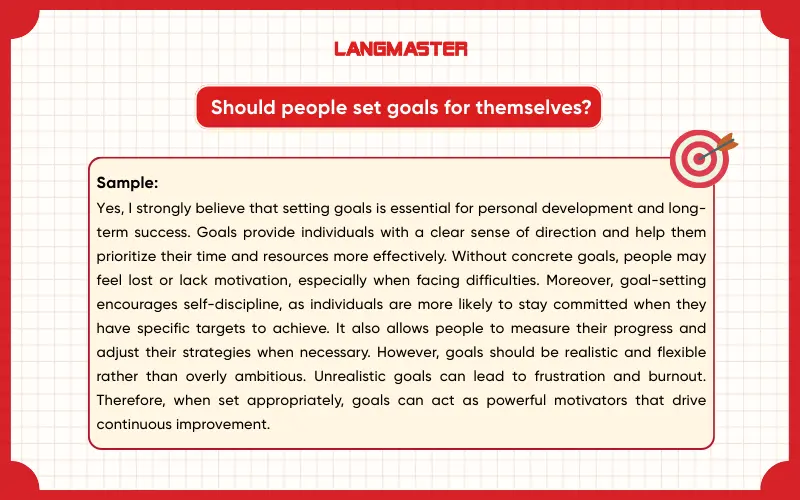 Should people set goals for themselves? IELTS Speaking Part 3