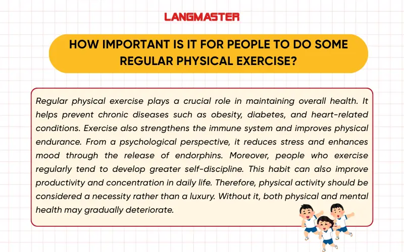 How important is it for people to do some regular physical exercise?