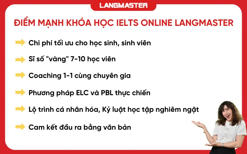 Điểm mạnh Khóa học IELTS Online Langmaster