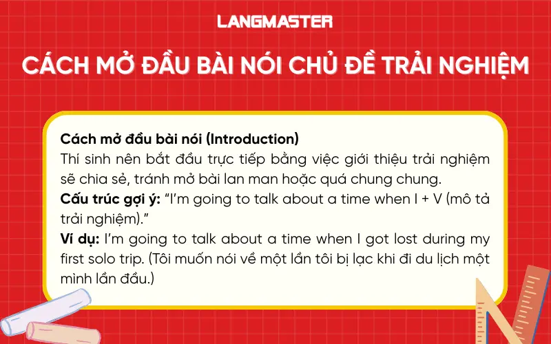 Cách mở đầu bài nói chủ đề trải nghiệm