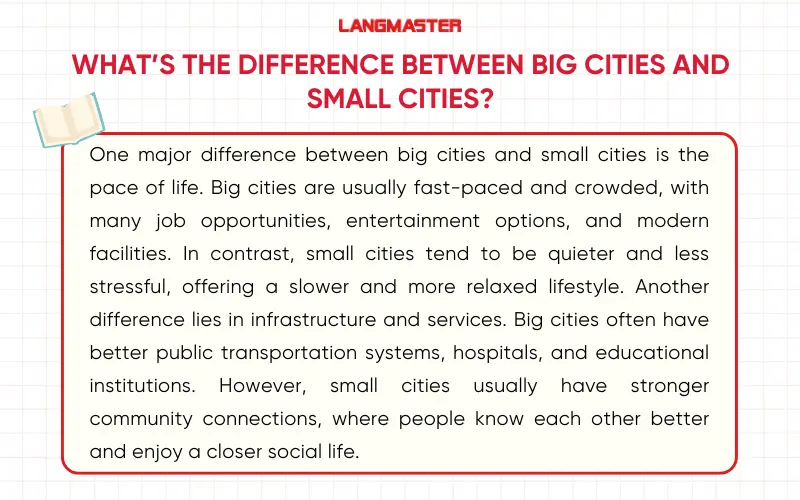 Bài mẫu topic Describe your favorite city IELTS Speaking part 3