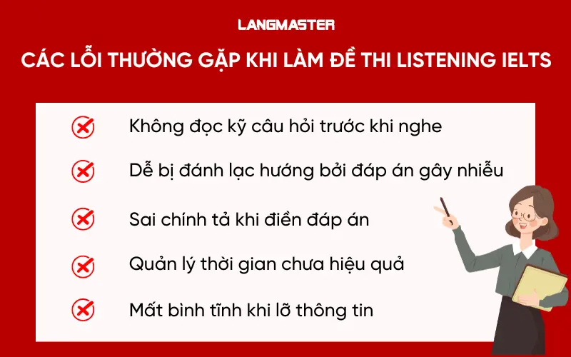 Các lỗi thường gặp khi làm đề thi Listening IELTS