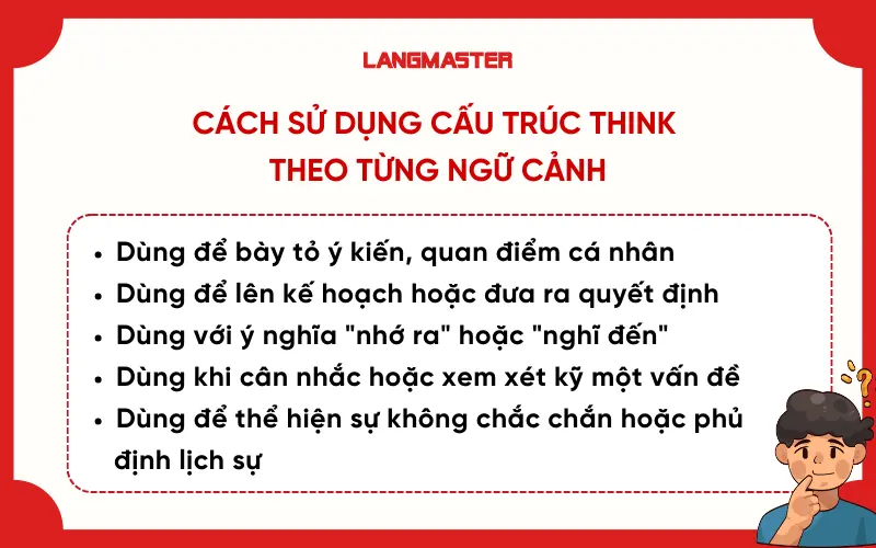 Cách sử dụng cấu trúc Think theo từng ngữ cảnh