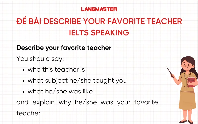 Đề bài Describe your favorite teacher 