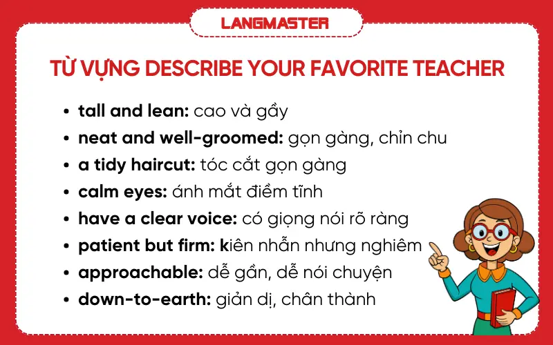 Từ vựng chủ đề describe your favorite teacher