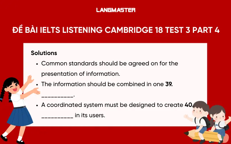 đề bài IELTS Listening Cambridge 18 Test 3 Part 4