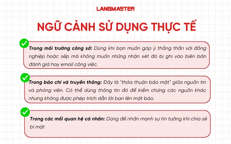 Cách dùng Off the record trong tiếng Anh