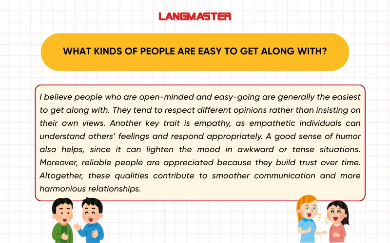 What kinds of people are easy to get along with? IELTS Speaking Part 3