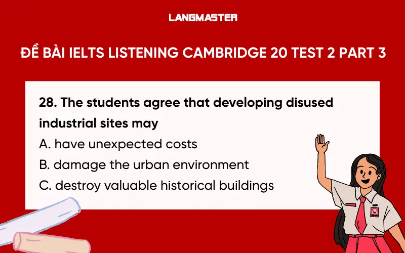 đề bài IELTS Listening Cambridge 20 Test 2 Part 3