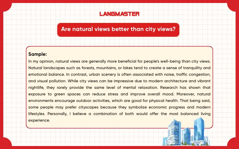 Are natural views better than city views? IELTS Speaking Part 3