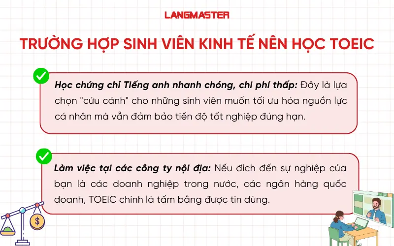 Trường hợp sinh viên Kinh tế nên học TOEIC