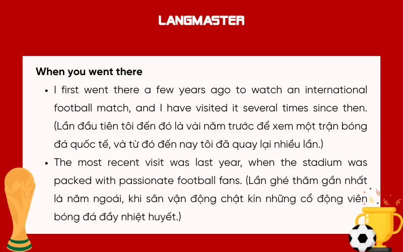 Dàn ý đề bài Describe a popular place for sports in your country