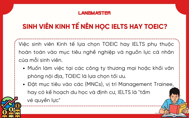 Sinh viên Kinh tế nên học IELTS hay TOEIC?