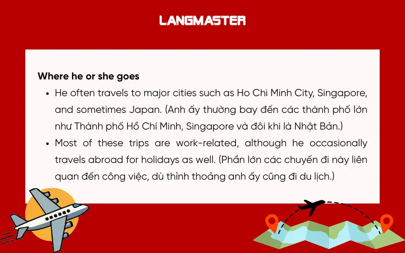 Dàn ý đề bài Describe a person who often travels by plane