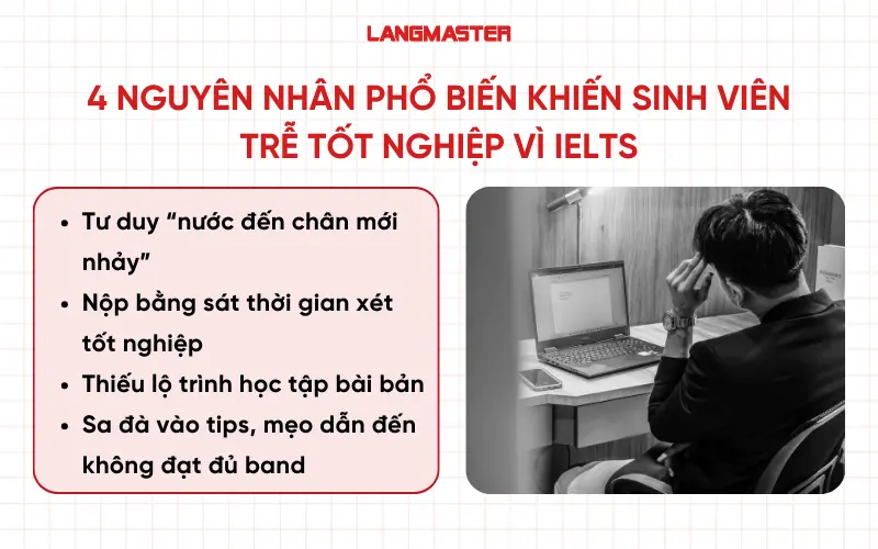 4 Nguyên nhân phổ biến khiến sinh viên trễ tốt nghiệp vì IELTS