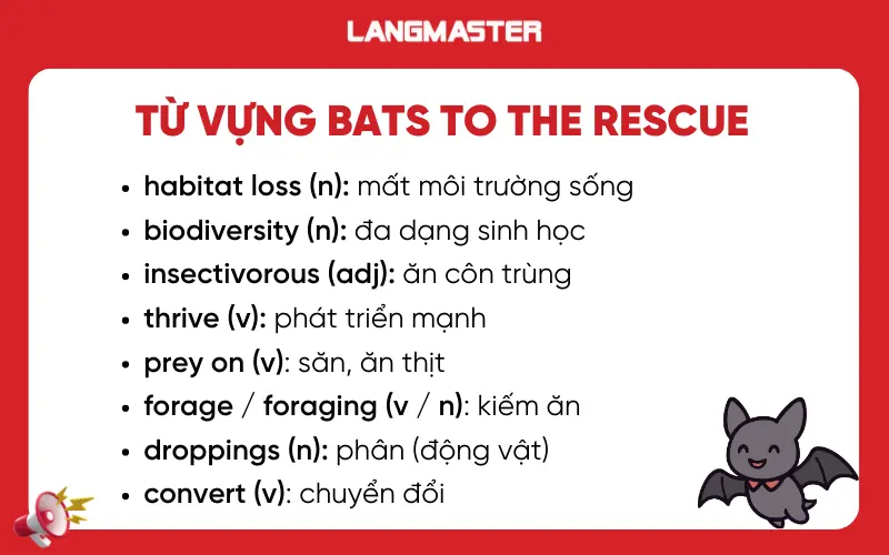 Từ vựng Bats to the Rescue