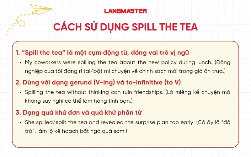 Cách sử dụng spill the tea