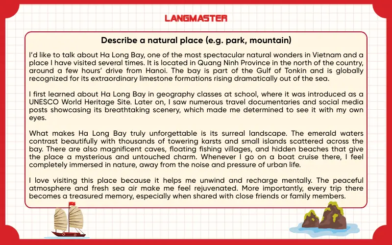 Sample answer Describe a natural place IELTS Speaking