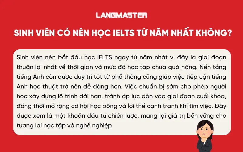 Sinh viên có nên học IELTS từ năm nhất không?