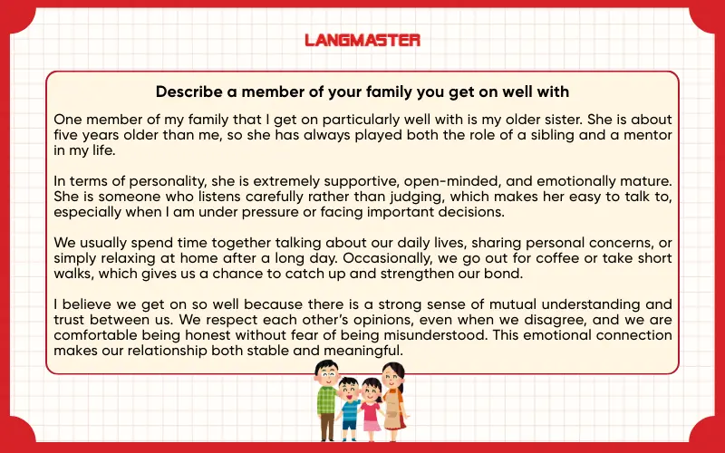 Bài mẫu Describe a member of your family you get on well with