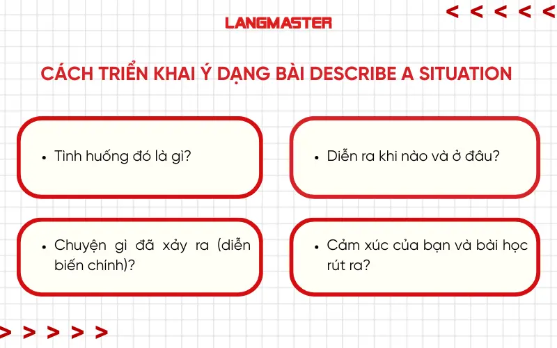 Cách triển khai ý dạng bài Describe a situation