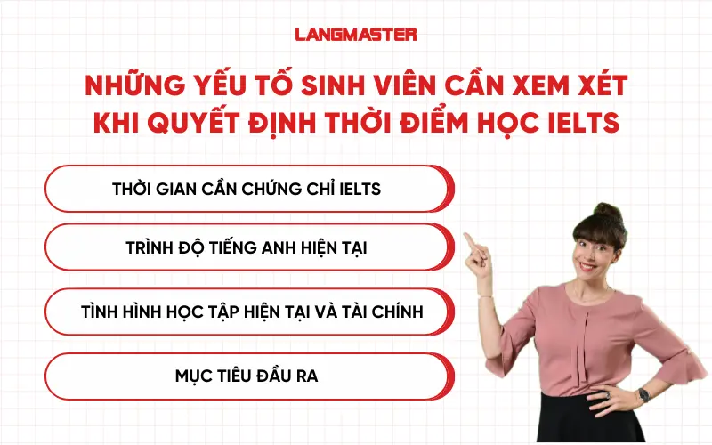 Những yếu tố sinh viên cần xem xét khi quyết định thời điểm học IELTS