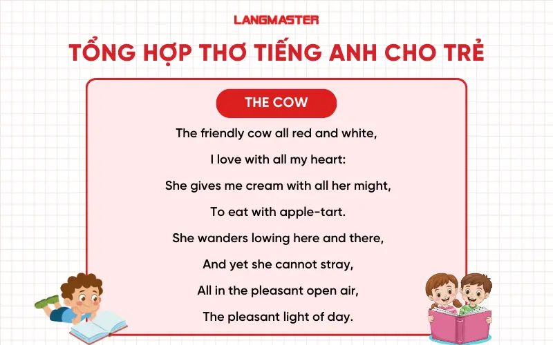 Thơ tiếng Anh cho trẻ The Cow