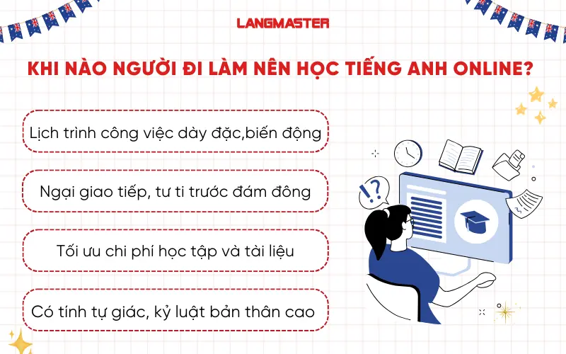 Khi nào người đi làm nên học Tiếng Anh Online?