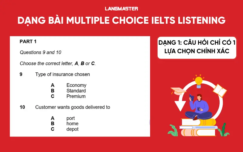 Dạng bài Multiple choice IELTS Listening