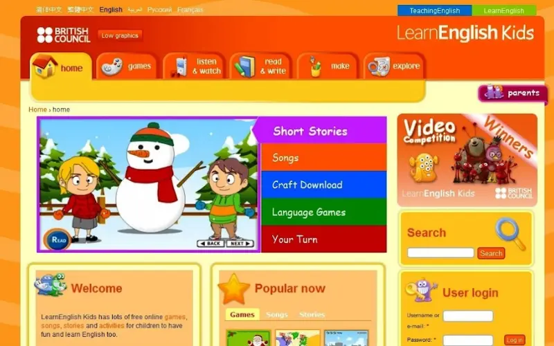 Game học tiếng Anh online cho trẻ - British Council LearnEnglish Kids