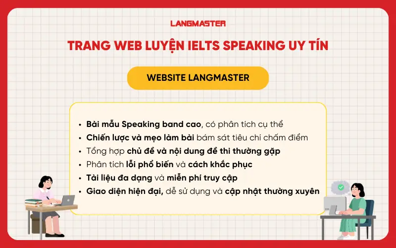 trang web luyện IELTS Speaking uy tín Langmaster