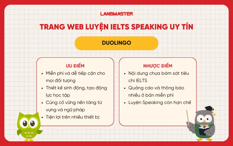 trang web luyện IELTS Speaking uy tín Duolingo